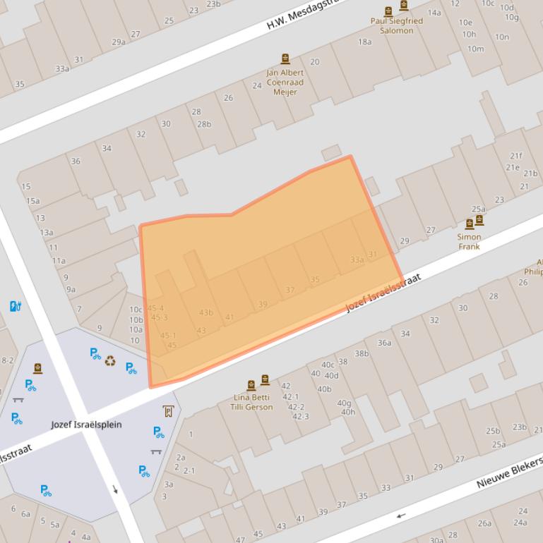 Kaart van postcodegebied 9718GC.