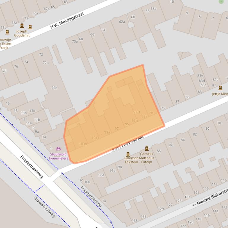 Kaart van postcodegebied 9718GH.