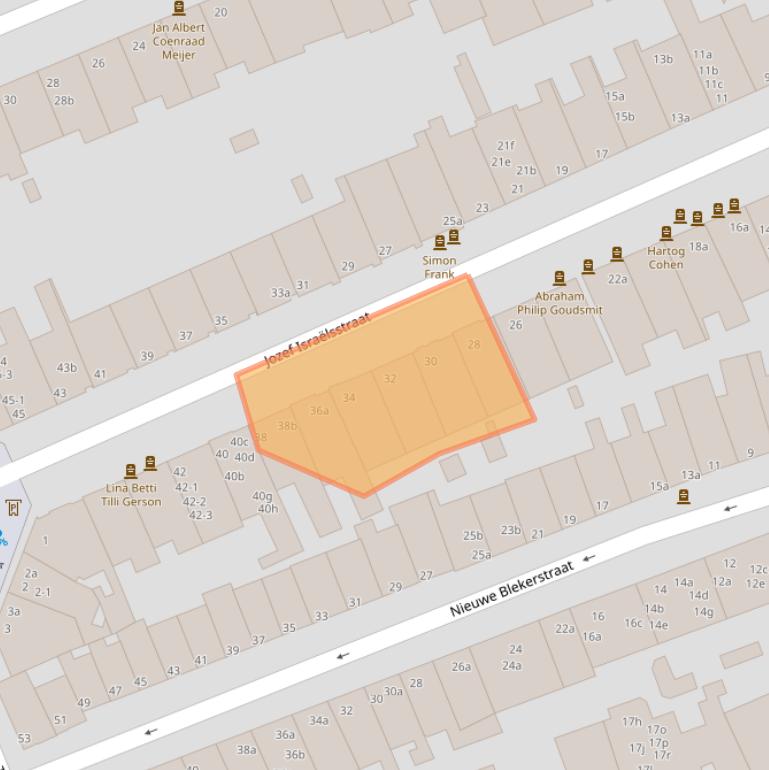 Kaart van postcodegebied 9718GL.