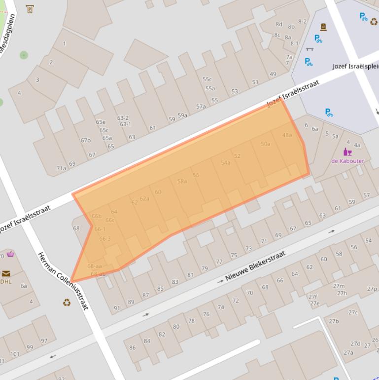 Kaart van postcodegebied 9718GN.