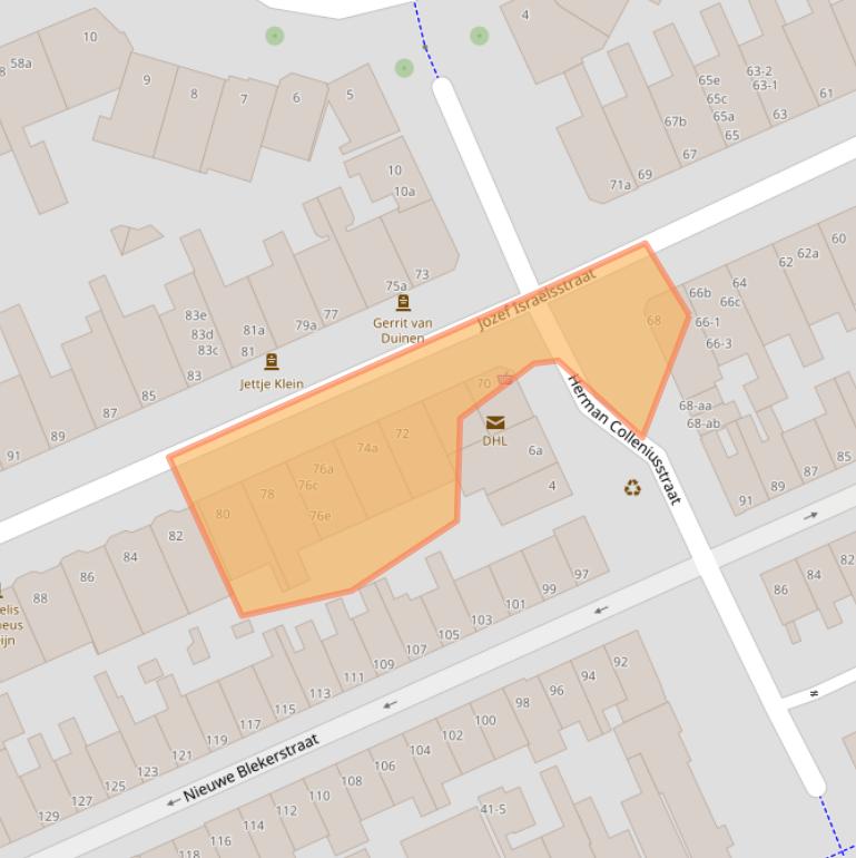 Kaart van postcodegebied 9718GP.