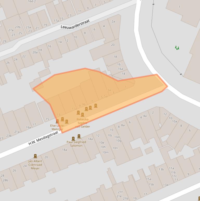 Kaart van postcodegebied 9718HA.