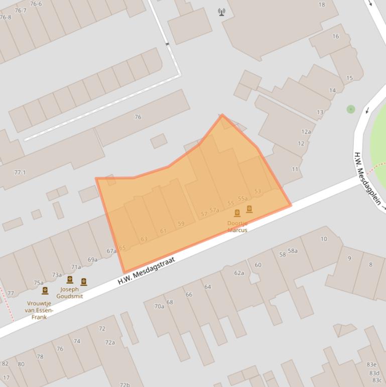 Kaart van postcodegebied 9718HD.