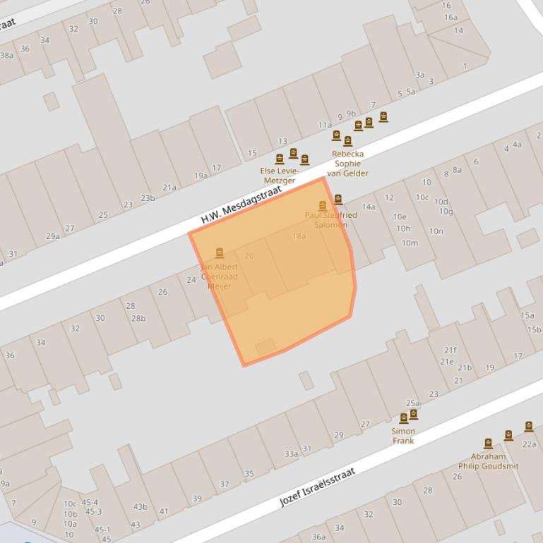 Kaart van postcodegebied 9718HH.