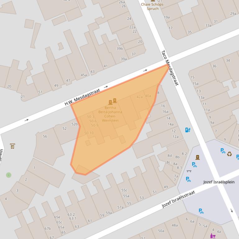 Kaart van postcodegebied 9718HL.