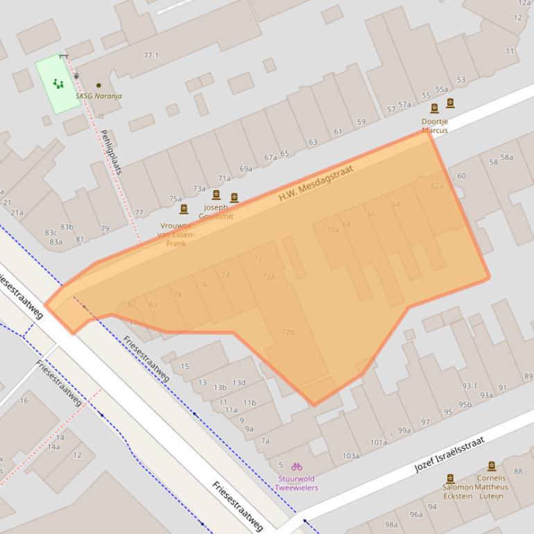 Kaart van postcodegebied 9718HN.