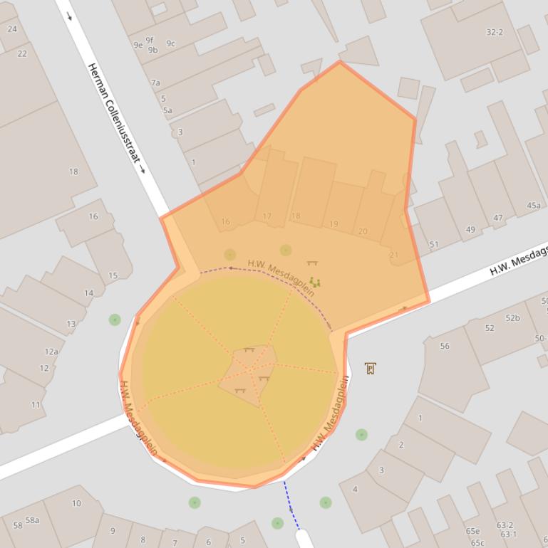 Kaart van postcodegebied 9718HT.