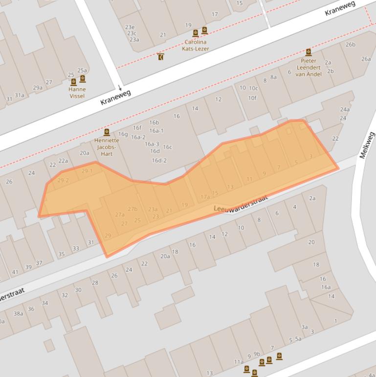 Kaart van postcodegebied 9718HV.