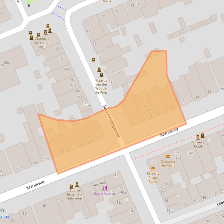 Kaart van postcodegebied 9718JG.