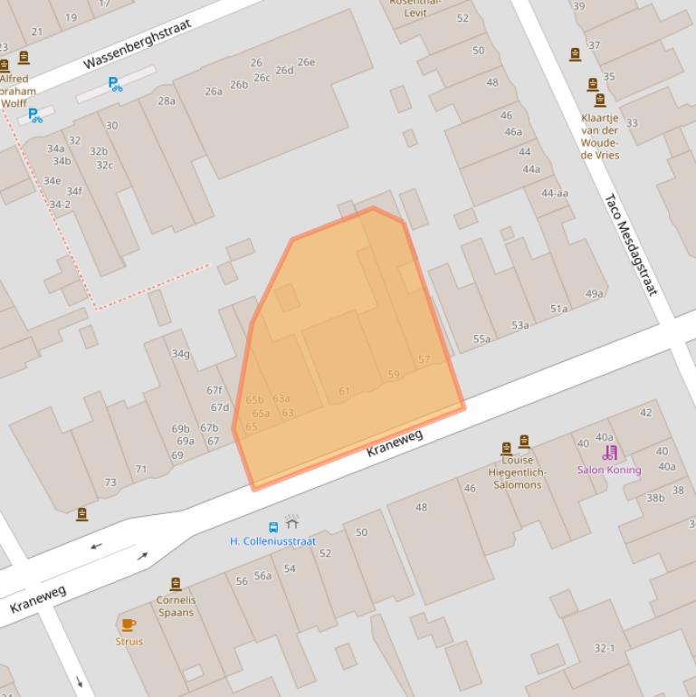 Kaart van postcodegebied 9718JH.