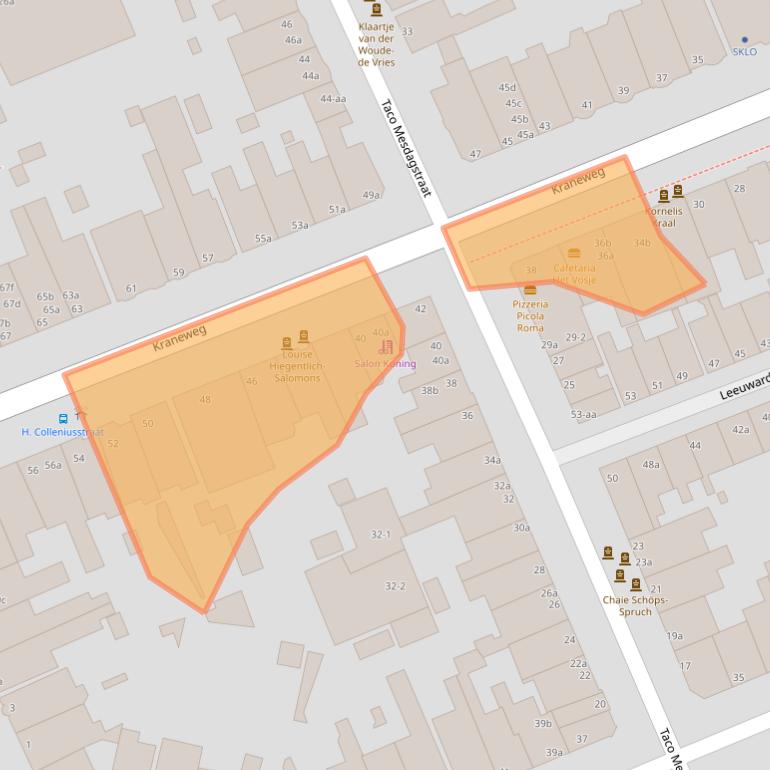 Kaart van postcodegebied 9718JS.