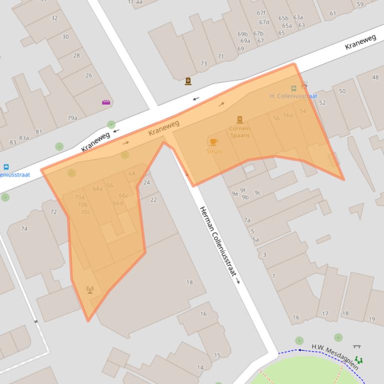 Kaart van postcodegebied 9718JT.