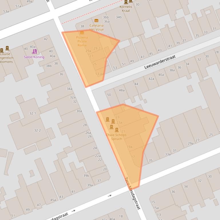 Kaart van postcodegebied 9718KJ.