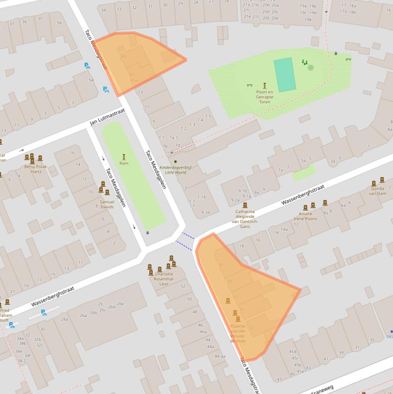 Kaart van postcodegebied 9718KK.