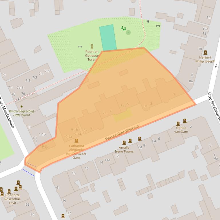 Kaart van postcodegebied 9718LD.