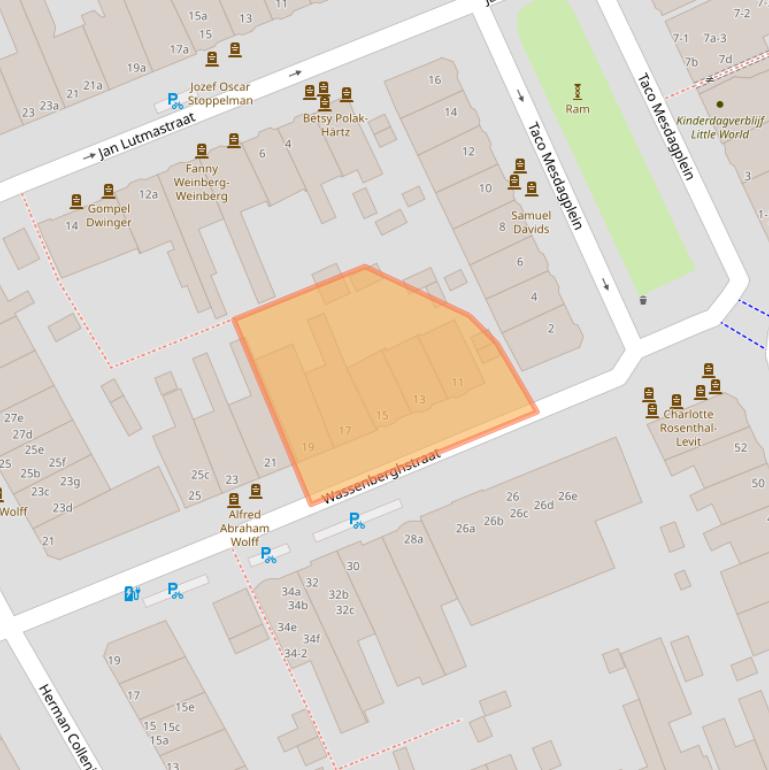 Kaart van postcodegebied 9718LE.