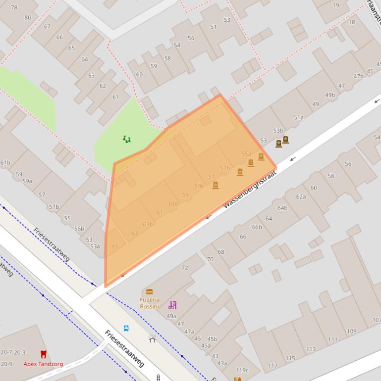 Kaart van postcodegebied 9718LK.