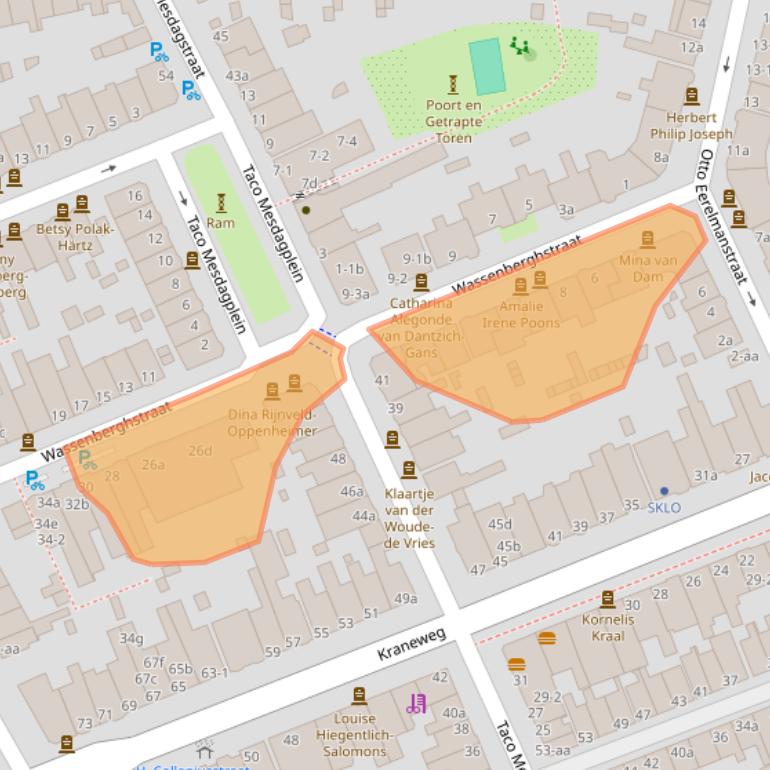 Kaart van postcodegebied 9718LL.