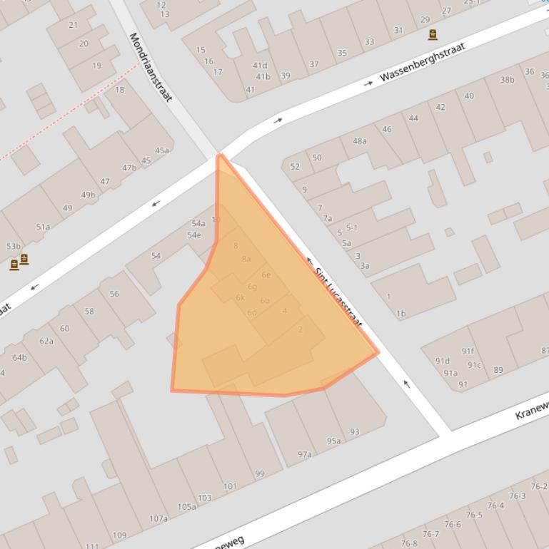 Kaart van postcodegebied 9718LR.