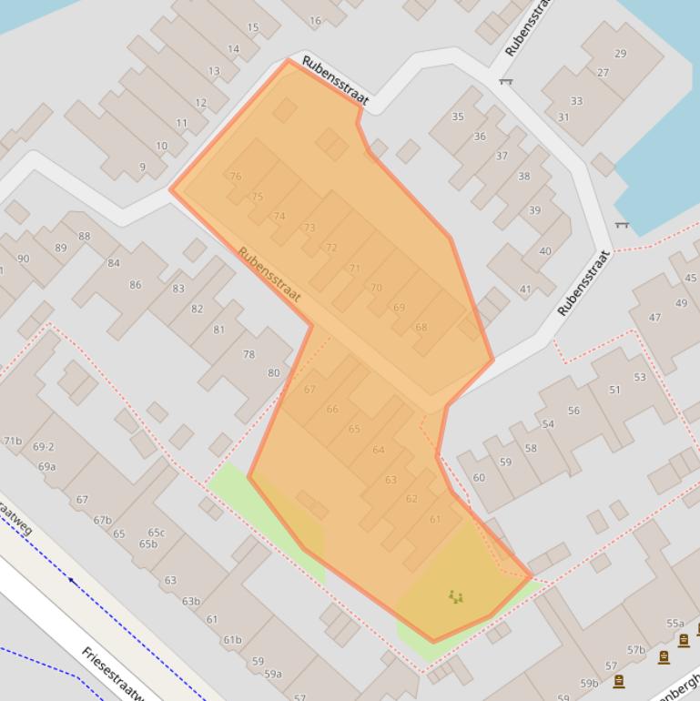 Kaart van postcodegebied 9718ME.