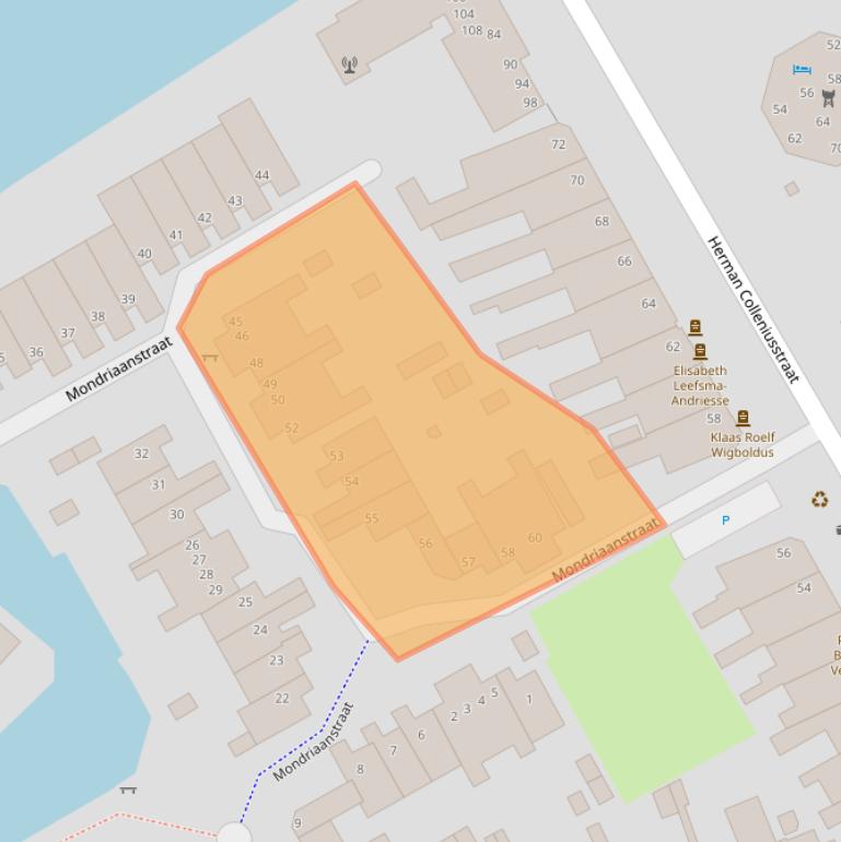 Kaart van postcodegebied 9718MK.