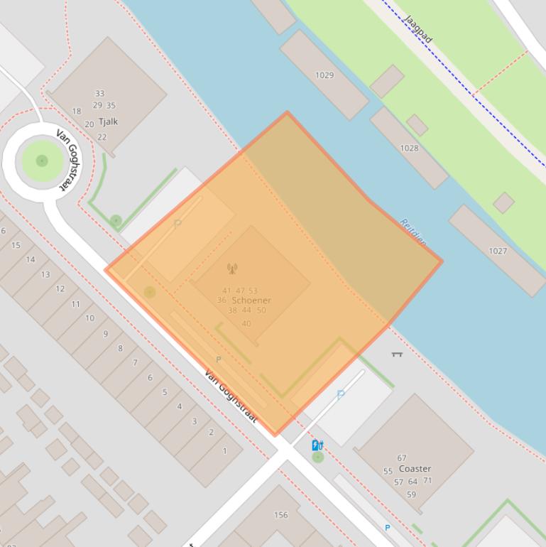 Kaart van postcodegebied 9718MR.