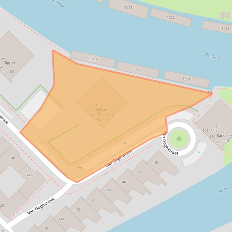 Kaart van postcodegebied 9718MV.