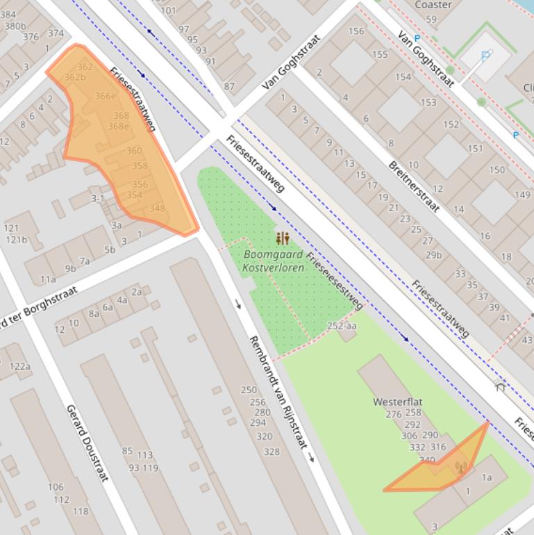 Kaart van postcodegebied 9718NV.