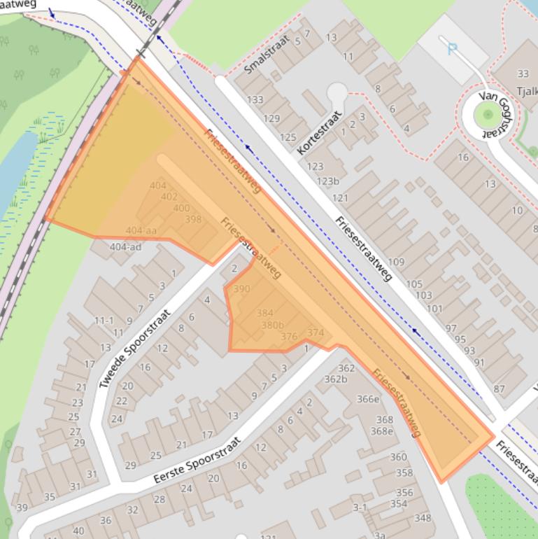 Kaart van postcodegebied 9718NW.