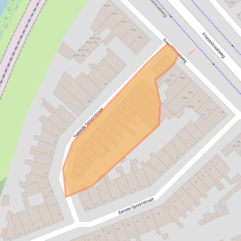 Kaart van postcodegebied 9718PD.