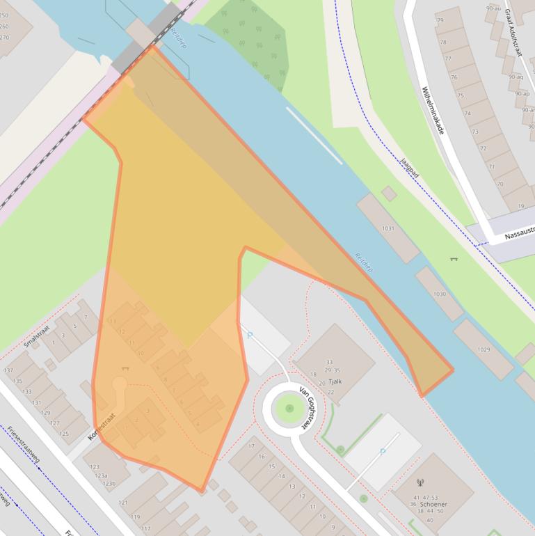 Kaart van postcodegebied 9718PE.