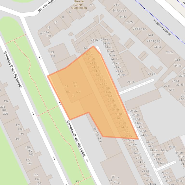 Kaart van postcodegebied 9718PK.