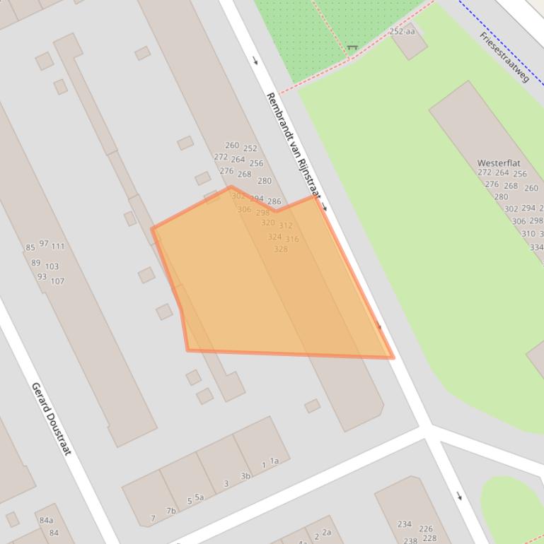 Kaart van postcodegebied 9718PW.