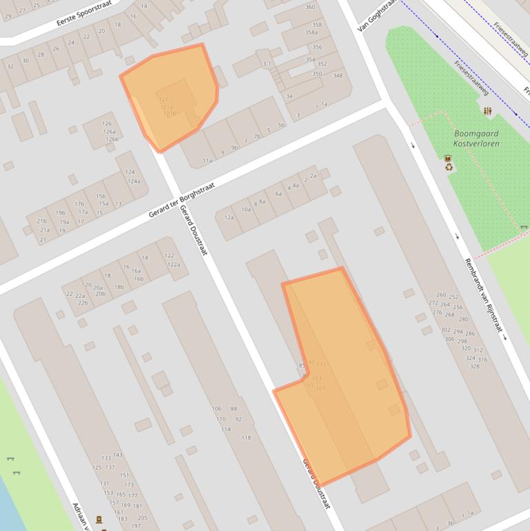 Kaart van postcodegebied 9718RH.