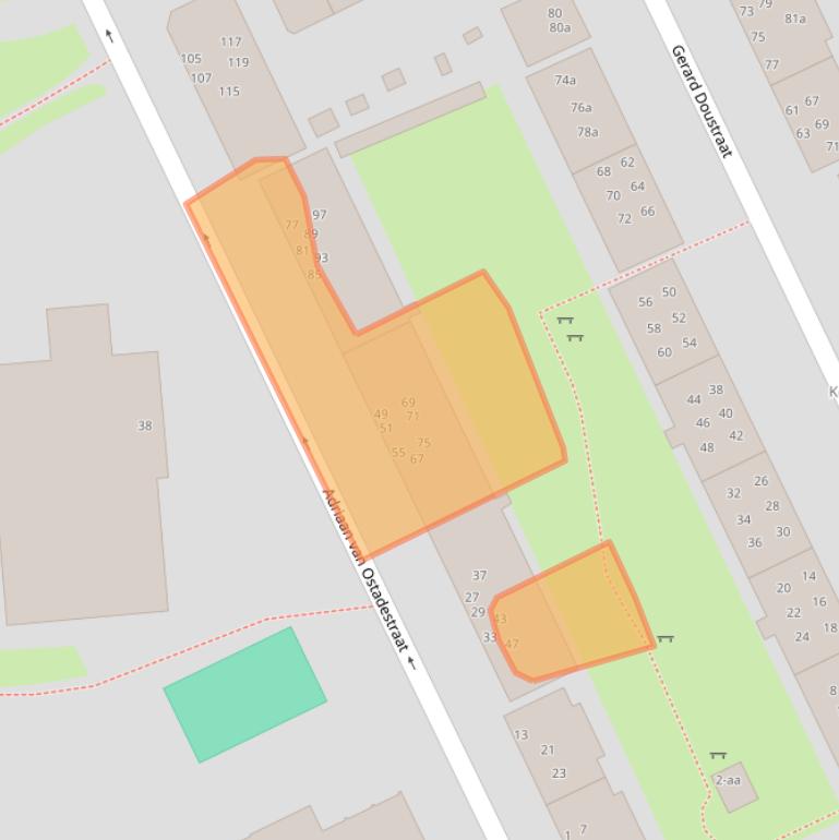 Kaart van postcodegebied 9718RS.