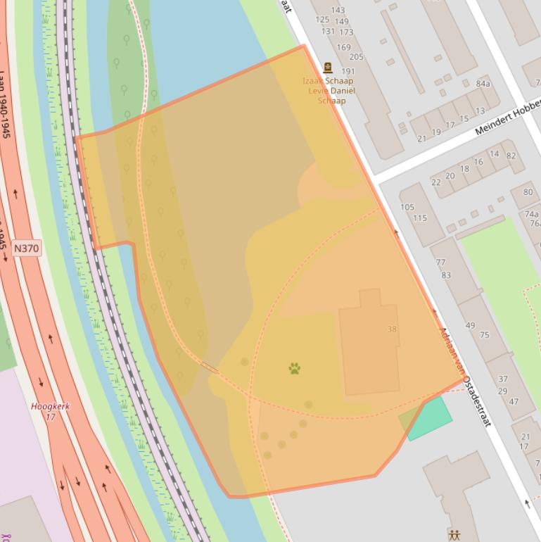 Kaart van postcodegebied 9718RZ.