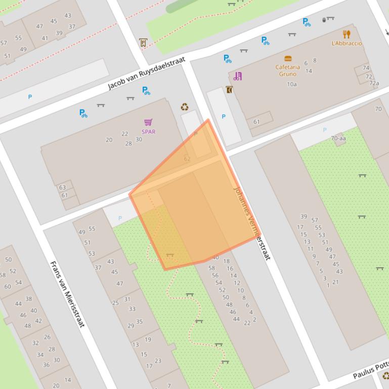 Kaart van postcodegebied 9718SN.