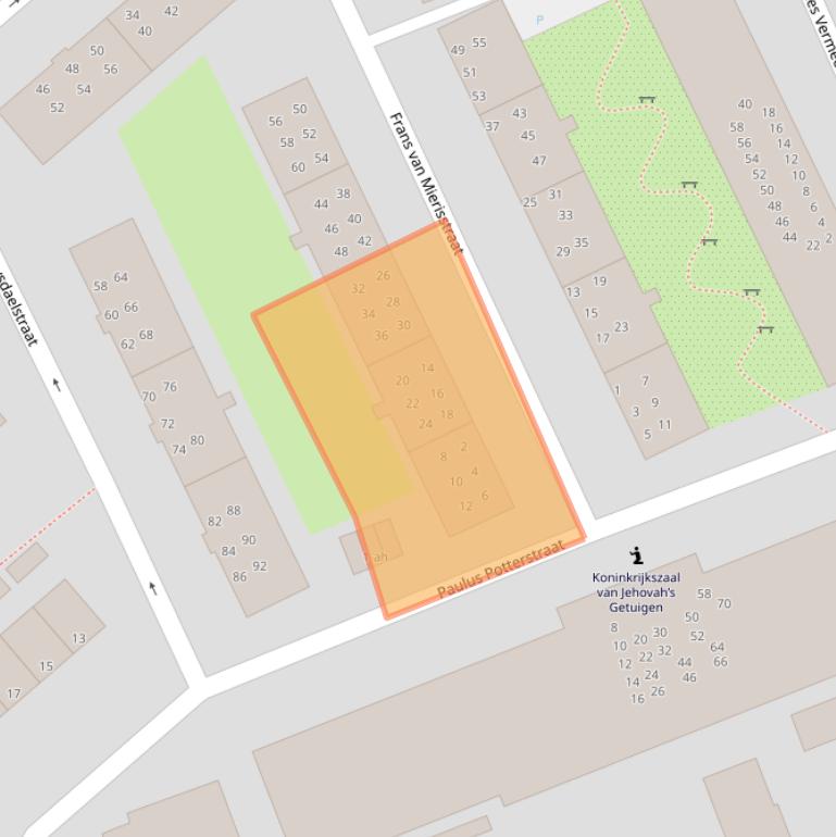 Kaart van postcodegebied 9718ST.