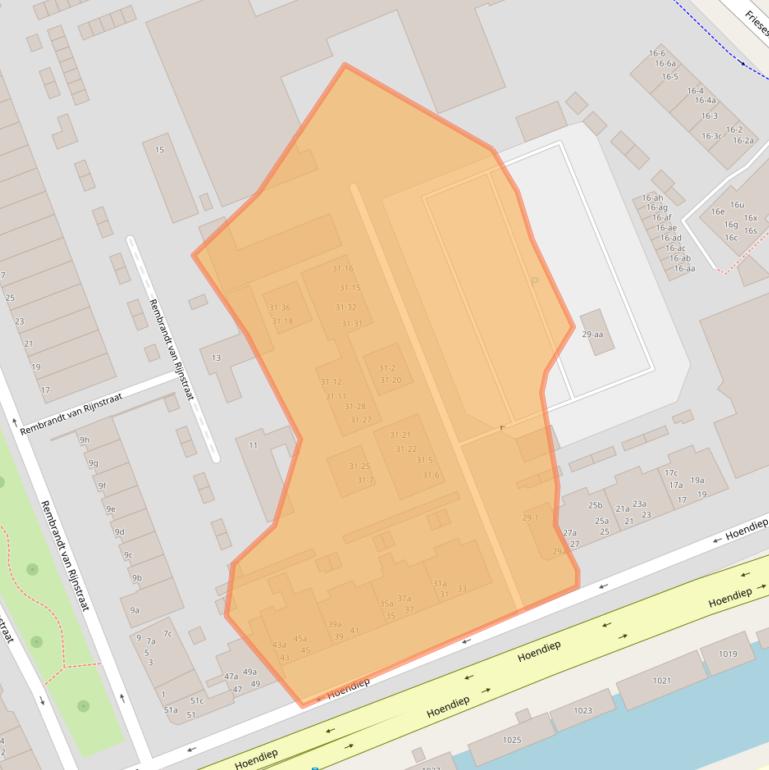 Kaart van postcodegebied 9718TB.