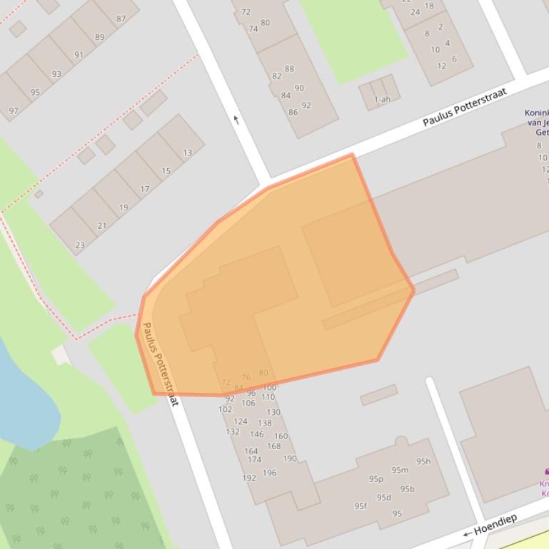 Kaart van postcodegebied 9718TL.