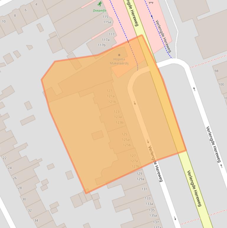 Kaart van postcodegebied 9721AK.