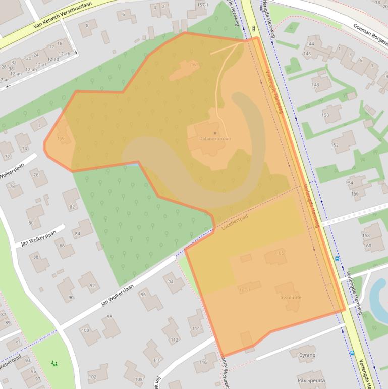 Kaart van postcodegebied 9721AN.