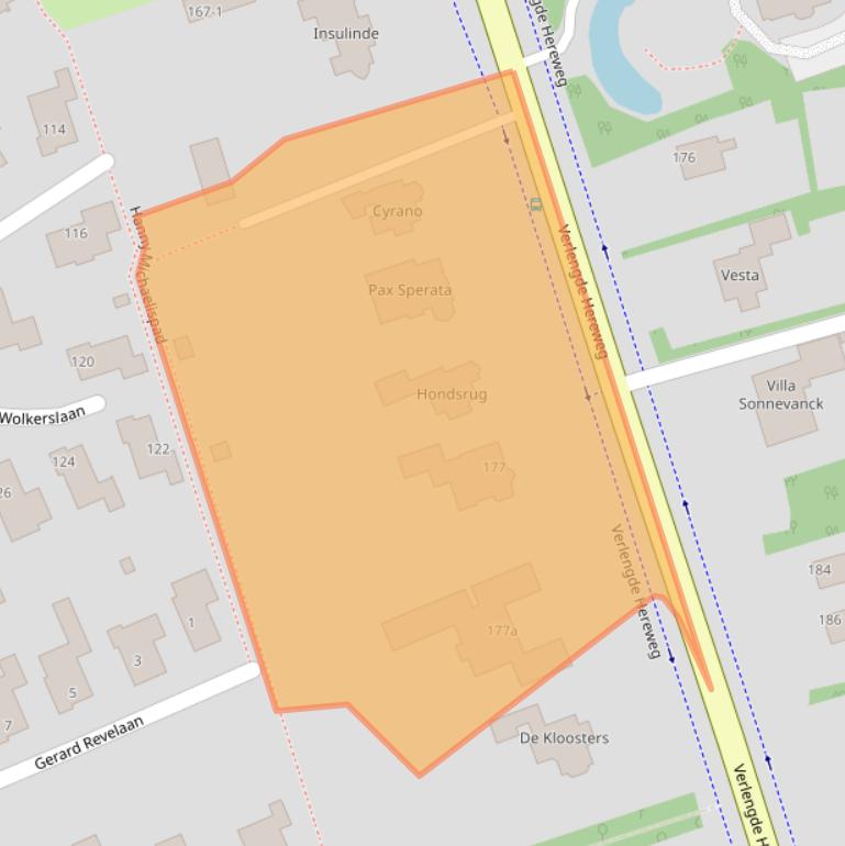 Kaart van postcodegebied 9721AP.