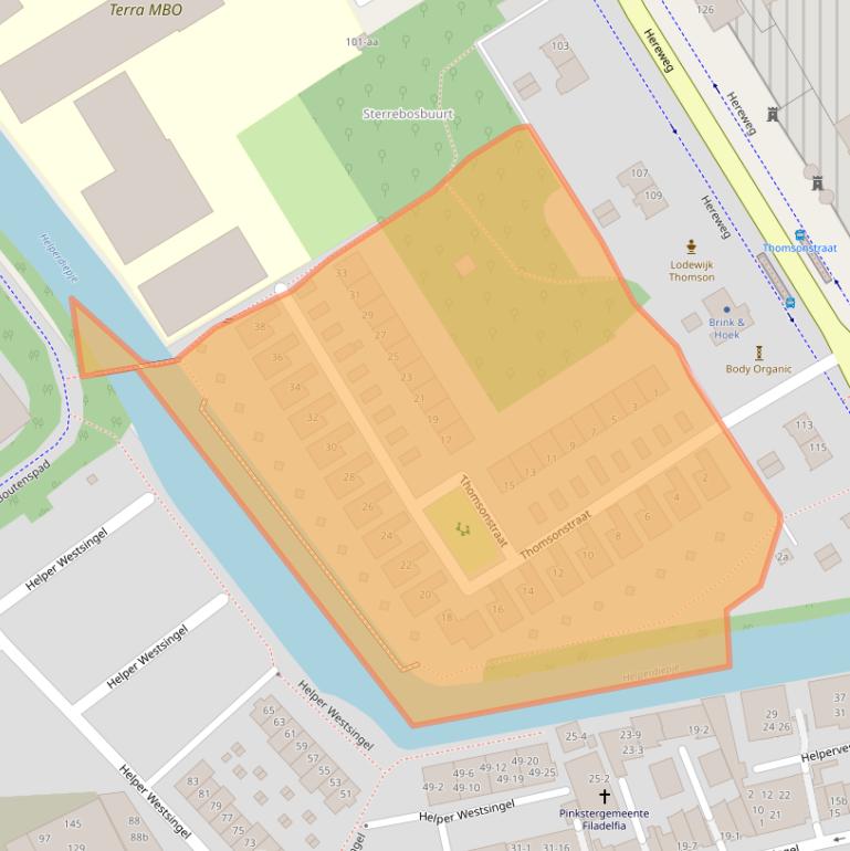 Kaart van postcodegebied 9721AT.