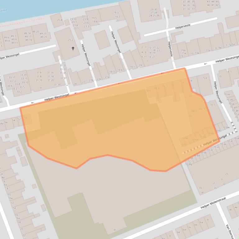 Kaart van postcodegebied 9721BE.