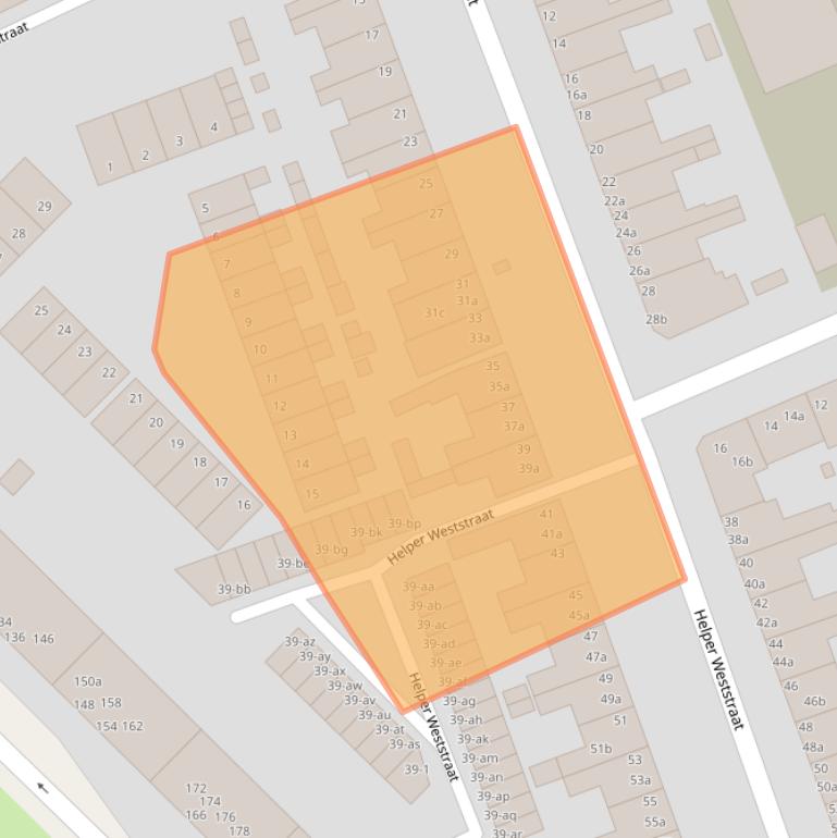 Kaart van postcodegebied 9721BM.