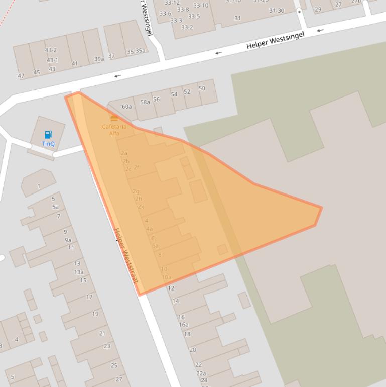 Kaart van postcodegebied 9721BP.