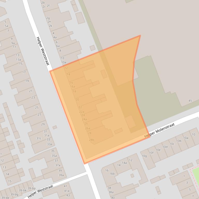 Kaart van postcodegebied 9721BR.