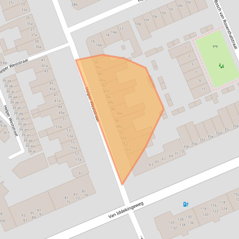 Kaart van postcodegebied 9721BS.