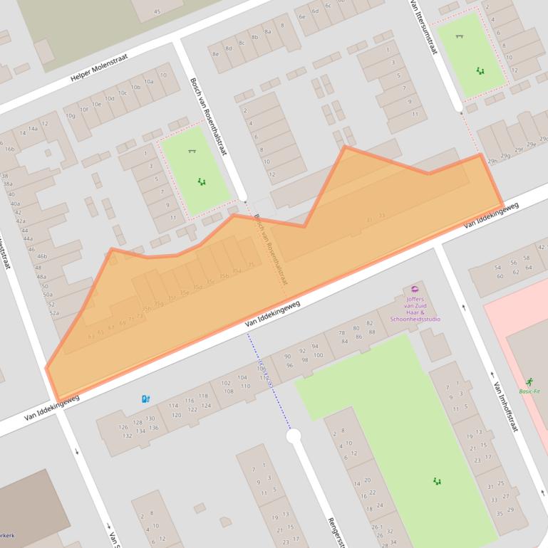 Kaart van postcodegebied 9721CB.